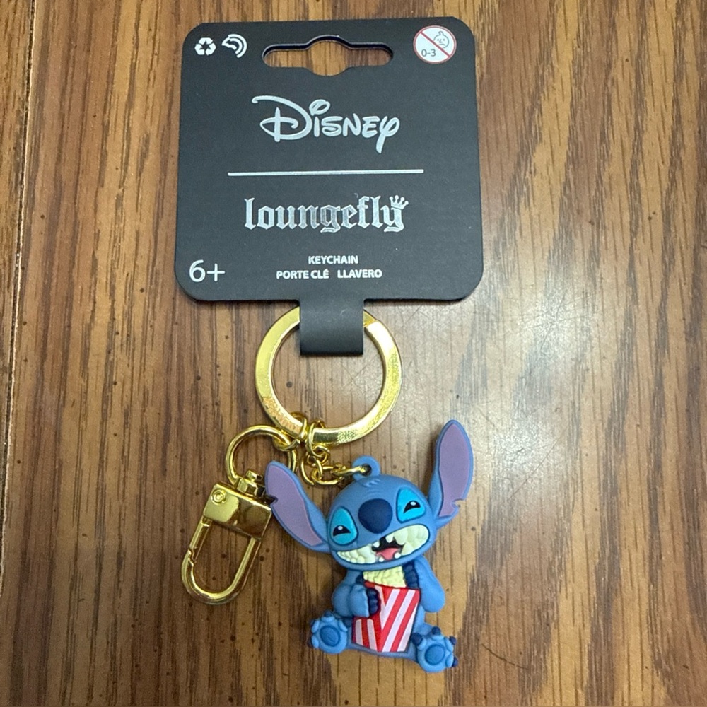 Loungefly Disney Lilo & Stitch Popcorn Stitch Figural Keychain, NWT.